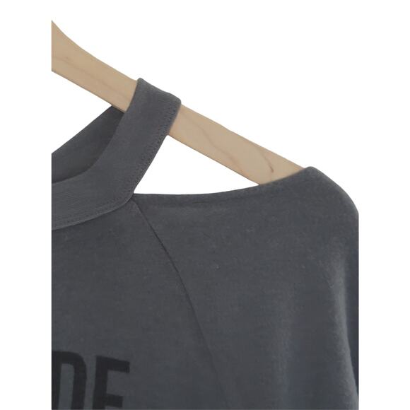 NEW Wildfox Self-Made Dark Gray Cutout Pullover - Medium - Picture 5 of 7